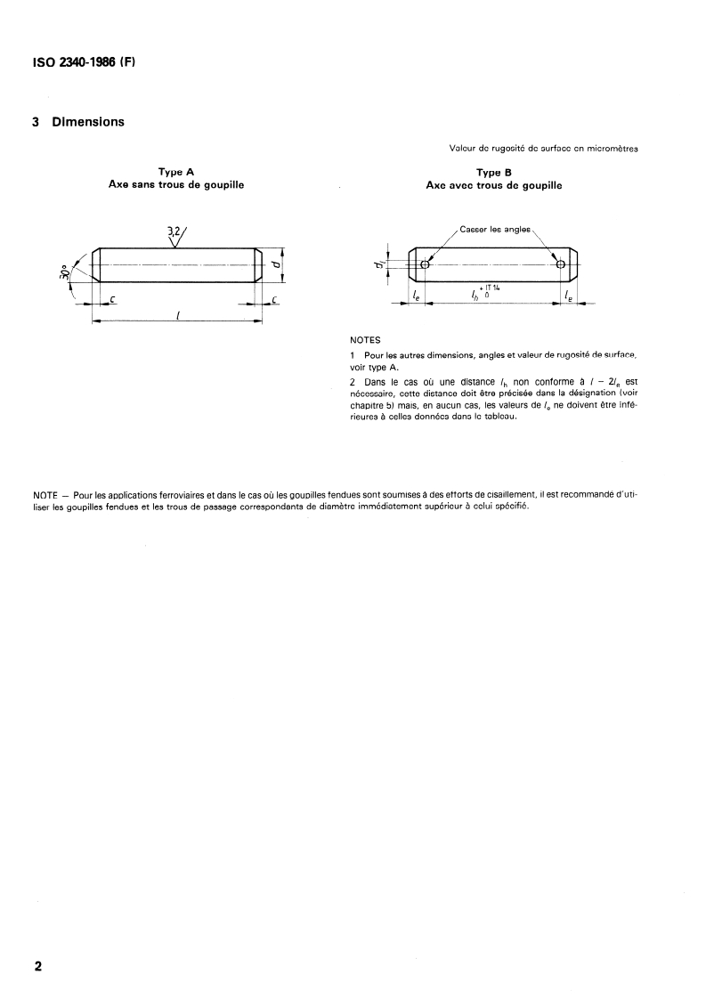 ISO 2340:1986 ISO 2340:1986 - Axes d'articulation sans tête/30/1986 - Page 4 preview