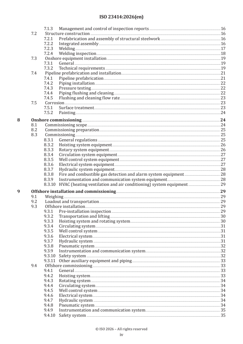 ISO 23414:2026 ISO 23414:2026 - Oil and gas industries including lower carbon energy — Workover rigs for offshore fixed platforms - Page 4 preview