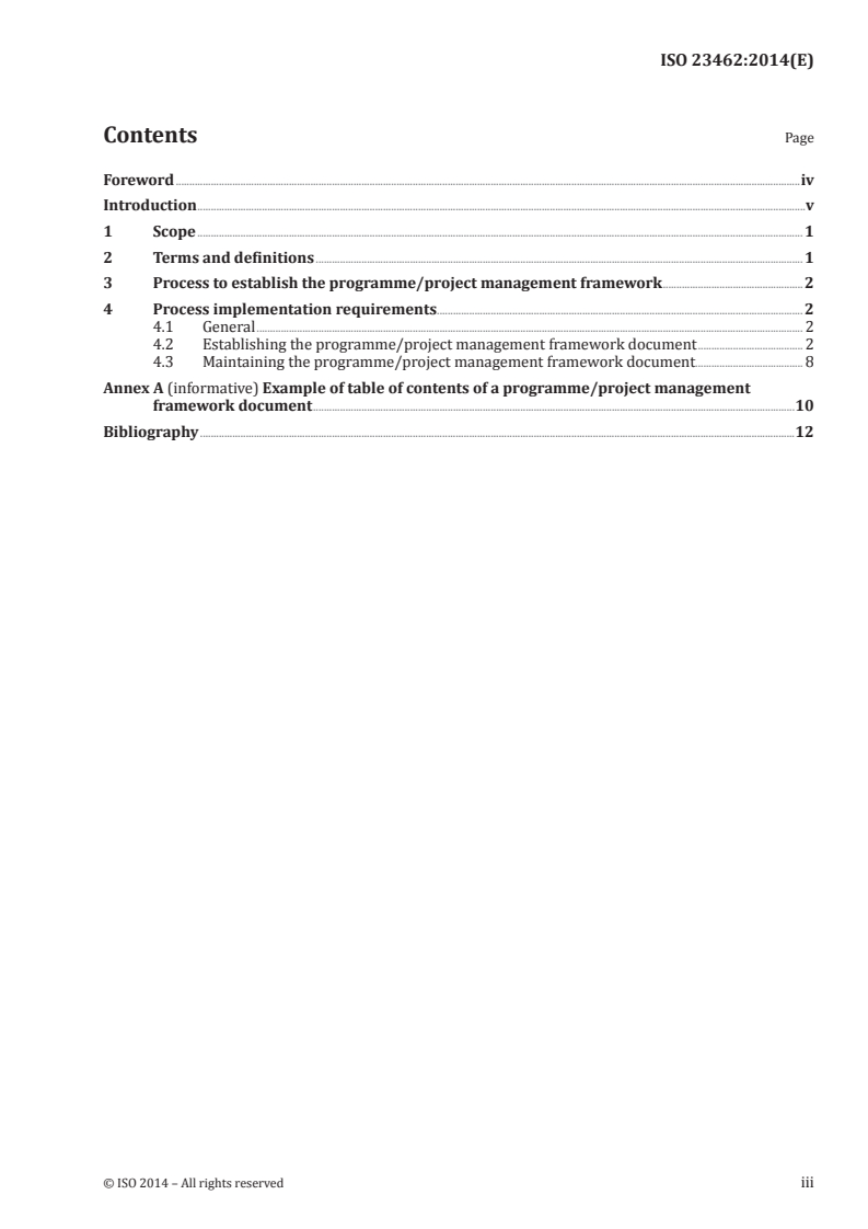 ISO 23462:2014 ISO 23462:2014 - Space systems — Guidelines to define the management framework for a space project/17/2014 - Page 3 preview