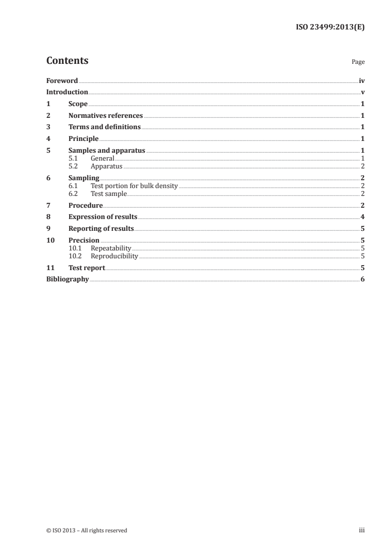 ISO 23499:2013 ISO 23499:2013 - Coal — Determination of bulk density for the use in charging of coke ovens/22/2013 - Page 3 preview