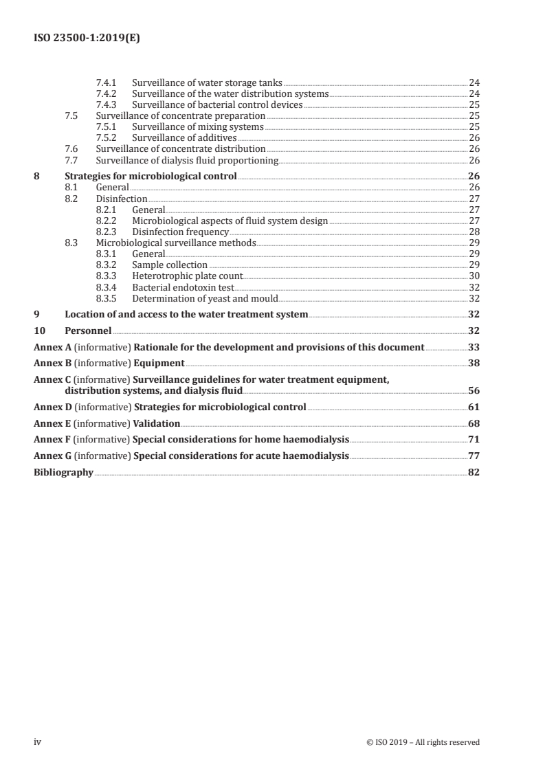 ISO 23500-1:2019 ISO 23500-1:2019 - Preparation and quality management of fluids for haemodialysis and related therapies — Part 1: General requirements/15/2019 - Page 4 preview