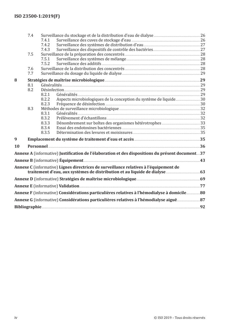 ISO 23500-1:2019 ISO 23500-1:2019 - Préparation et management de la qualité des liquides d'hémodialyse et de thérapies annexes — Partie 1: Exigences générales/15/2019 - Page 4 preview