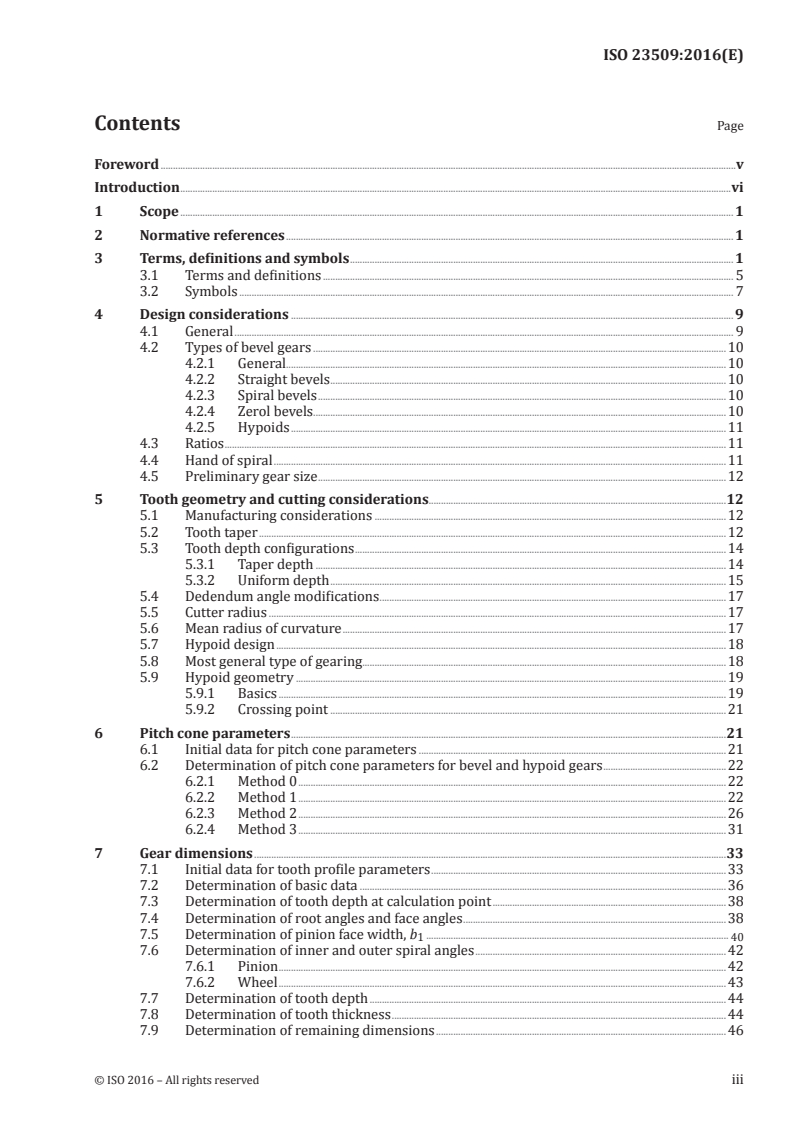SIST ISO 23509:2020 ISO 23509:2016 - Bevel and hypoid gear geometry/16/2016 - Page 3 preview