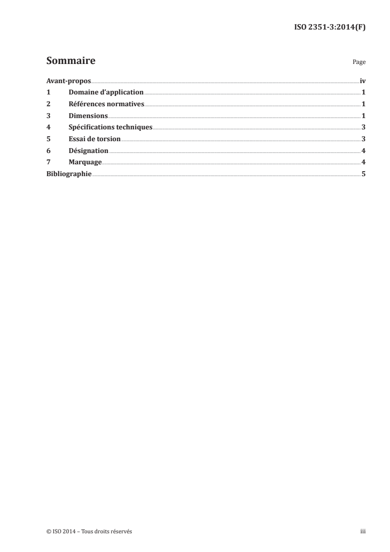 ISO 2351-3:2014 ISO 2351-3:2014 - Outils de manoeuvre pour vis et écrous — Embouts tournevis à machine — Partie 3: Embouts tournevis pour vis à six pans creux/3/2014 - Page 3 preview