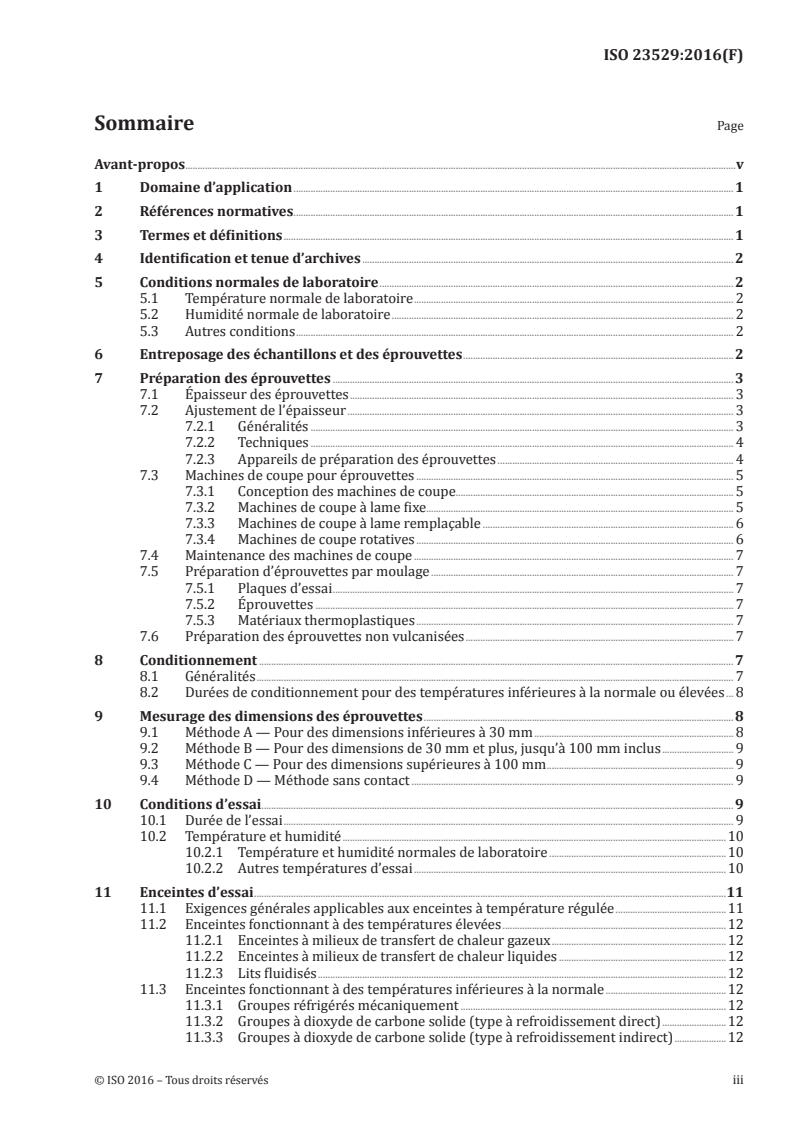 ISO 23529:2016 ISO 23529:2016 - Caoutchouc — Procédures générales pour la préparation et le conditionnement des éprouvettes pour les méthodes d'essais physiques/27/2016 - Page 3 preview