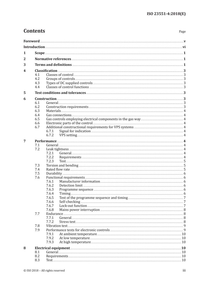 ISO 23551-4:2018 ISO 23551-4:2018 - Safety and control devices for gas burners and gas-burning appliances — Particular requirements — Part 4: Valve-proving systems for automatic shut-off valves/25/2018 - Page 3 preview