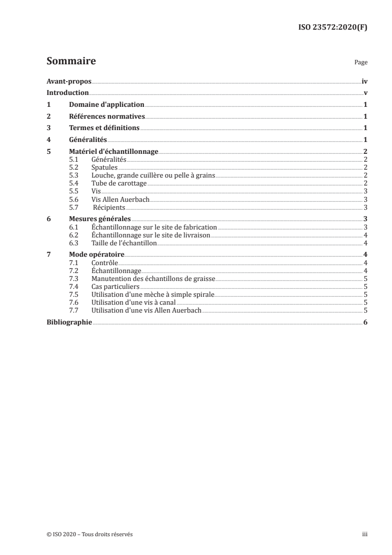 ISO 23572:2020 ISO 23572:2020 - Produits pétroliers — Graisses lubrifiantes — Échantillonnage des graisses/23/2020 - Page 3 preview