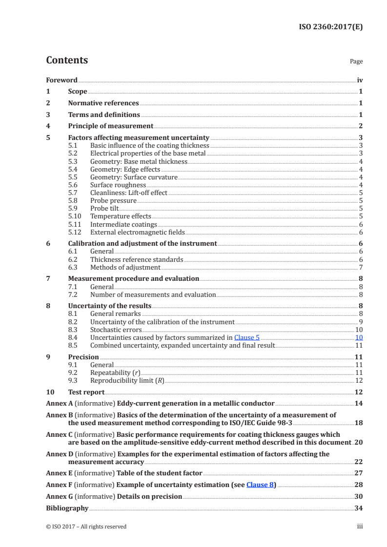 ISO 2360:2017 ISO 2360:2017 - Non-conductive coatings on non-magnetic electrically conductive base metals — Measurement of coating thickness — Amplitude-sensitive eddy-current method/25/2017 - Page 3 preview
