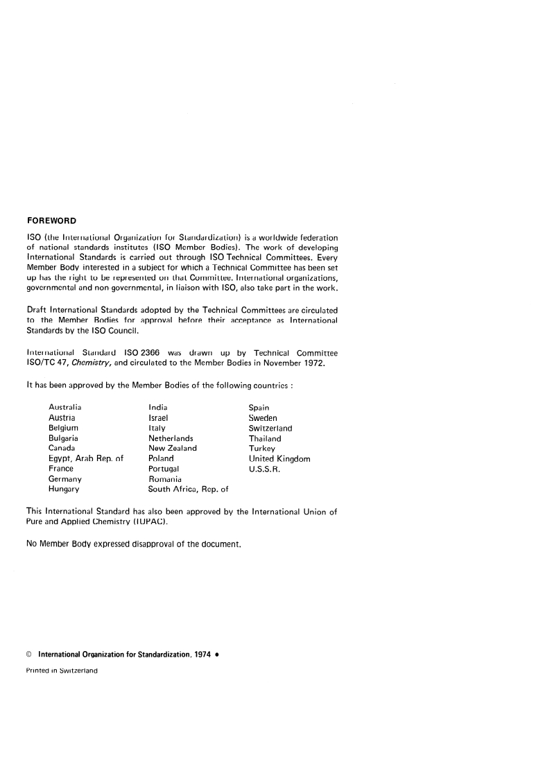 ISO 2366:1974 ISO 2366:1974 - Cryolite, natural and artificial — Determination of sodium content — Flame emission and atomic absorption spectrophotometric methods/1/1974 - Page 2 preview