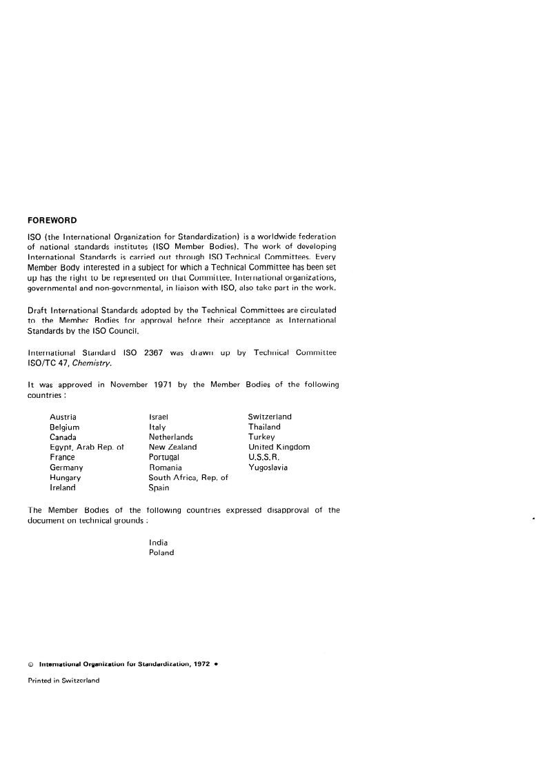 ISO 2367:1972 ISO 2367:1972 - Cryolite (natural and artificial) — Determination of aluminium content — 8- Hydroxyquinoline gravimetric method/1/1972 - Page 2 preview