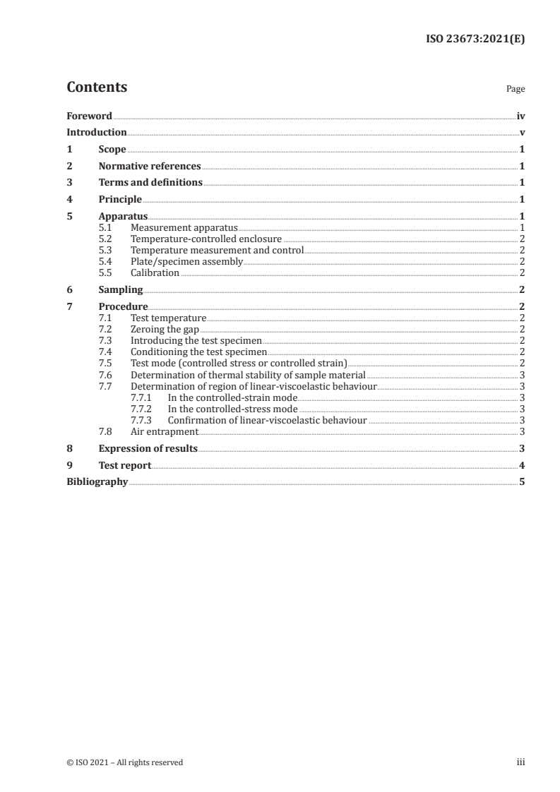 ISO 23673:2021 ISO 23673:2021 - Plastics — Elasticity index — Determination of elastic property of melts/21/2021 - Page 3 preview