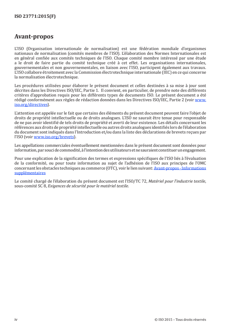 ISO 23771:2015 ISO 23771:2015 - Matériel pour l'industrie textile — Guide pour la réduction de l'émission sonore à la conception des machines textiles/13/2015 - Page 4 preview