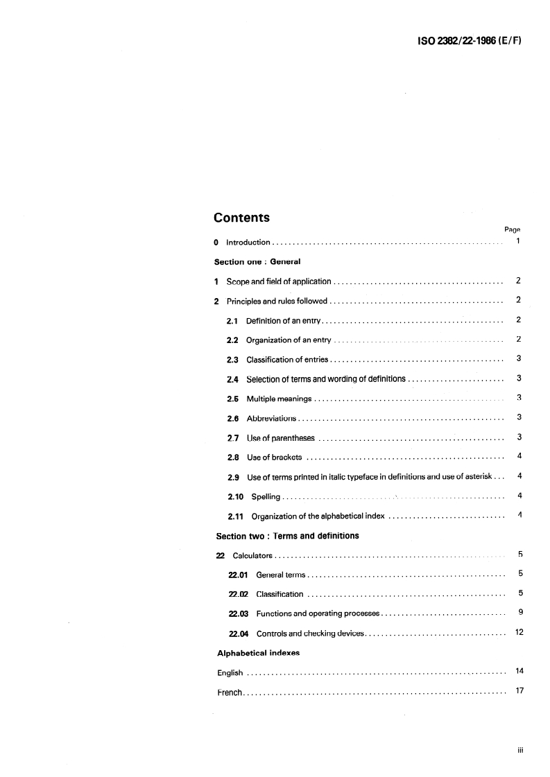 ISO 2382-22:1986 ISO 2382-22:1986 - Information processing systems — Vocabulary — Part 22: Calculators/14/1986 - Page 3 preview