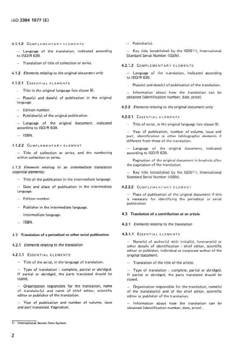 ISO 2384:1977 ISO 2384:1977 - Documentation — Presentation of translations/1/1977 - Page 4 preview
