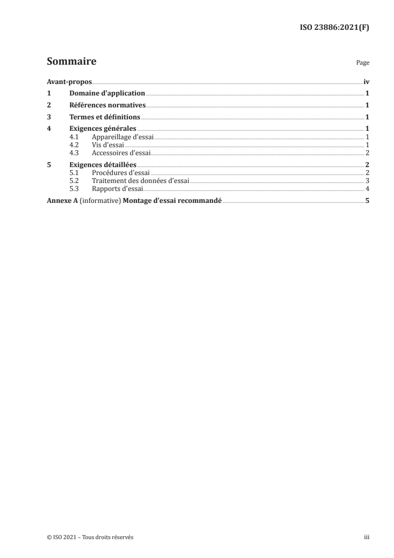 ISO 23886:2021 ISO 23886:2021 - Aéronautique et espace — Bague filetée, à freinage interne — Méthode d'essai de couple et de précharge
Released:7/21/2021 - Page 3 preview
