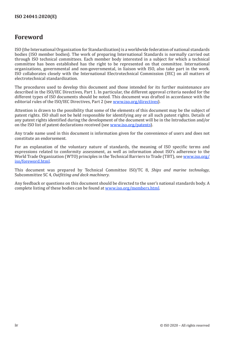 ISO 24041:2020 ISO 24041:2020 - Ships and marine technology — Shark jaws and towing pins/10/2020 - Page 4 preview