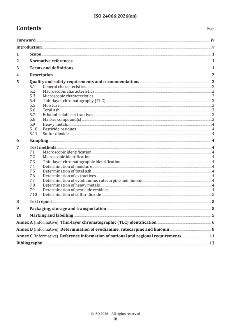 ISO 24066:2026 ISO 24066:2026 - Traditional Chinese medicine — Euodia (syn. Evodia or Tetradium) fruit
Released:2/12/2026 - Page 3 preview