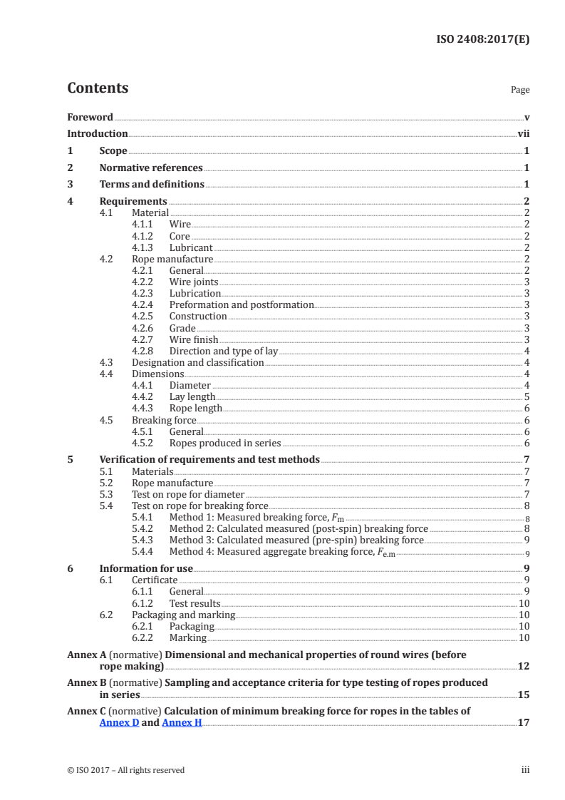 ISO 2408:2017 ISO 2408:2017 - Steel wire ropes — Requirements/16/2017 - Page 3 preview