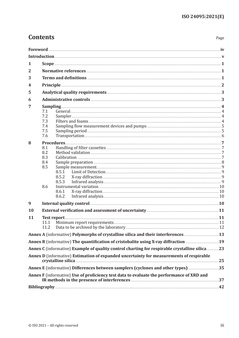 ISO 24095:2021 ISO 24095:2021 - Workplace air — Guidance for the measurement of respirable crystalline silica
Released:9/13/2021 - Page 3 preview