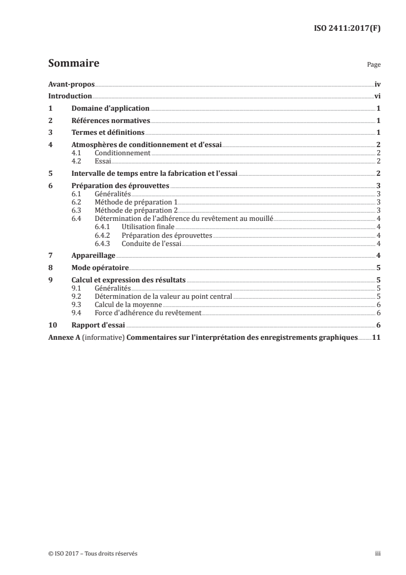 ISO 2411:2017 ISO 2411:2017 - Supports textiles revêtus de caoutchouc ou de plastique — Détermination de l'adhérence du revêtement/9/2018 - Page 3 preview
