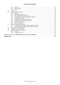 ISO 24120-3:2025 ISO 24120-3:2025 - Agricultural irrigation equipment — Guidelines on the implementation of pressurized irrigation systems — Part 3: Sprinkler irrigation
Released:12/1/2025 - Page 4 preview