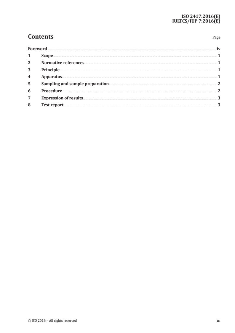 ISO 2417:2016 ISO 2417:2016 - Leather — Physical and mechanical tests — Determination of the static absorption of water/15/2016 - Page 3 preview