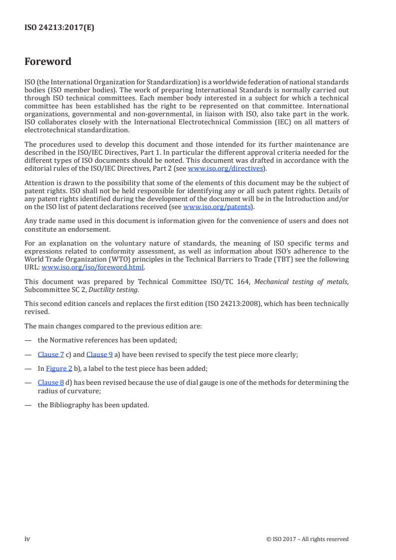 ISO 24213:2017 ISO 24213:2017 - Metallic materials — Sheet and strip — Method for springback evaluation in stretch bending/7/2017 - Page 4 preview