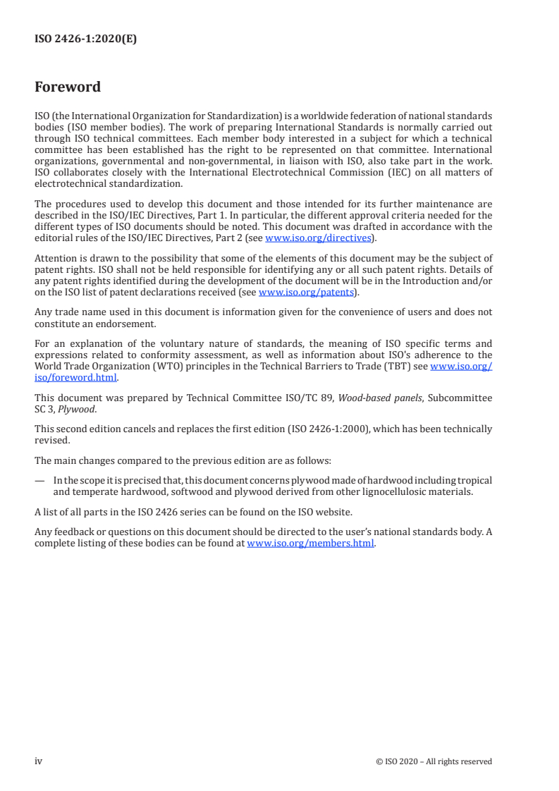 ISO 2426-1:2020 ISO 2426-1:2020 - Plywood — Classification by surface appearance — Part 1: General/7/2020 - Page 4 preview