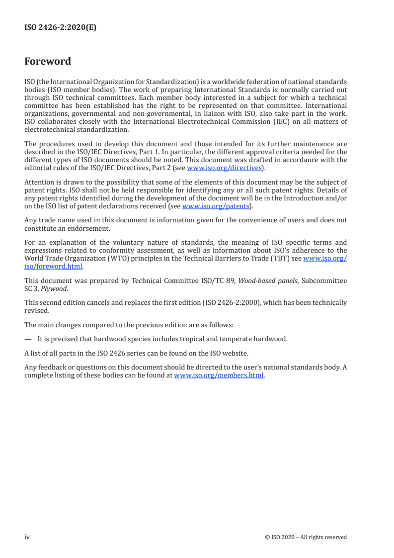 ISO 2426-2:2020 ISO 2426-2:2020 - Plywood — Classification by surface appearance — Part 2: Hardwood/7/2020 - Page 4 preview