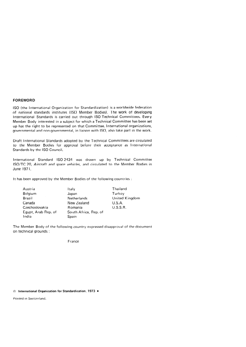 ISO 2434:1973 ISO 2434:1973 - Compressed non-breathing air for use in aircraft/1/1973 - Page 2 preview