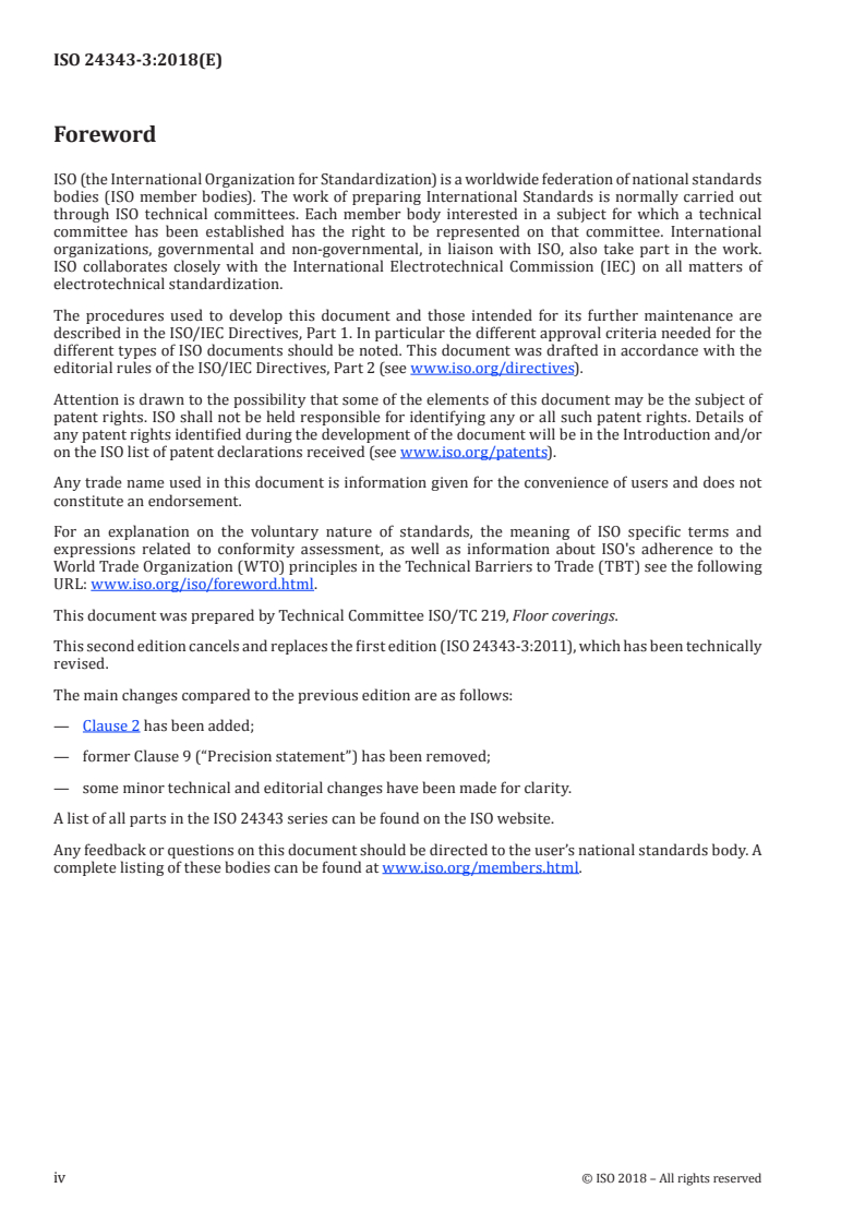 ISO 24343-3:2018 ISO 24343-3:2018 - Resilient and laminate floor coverings — Determination of indentation and residual indentation — Part 3: Indentation of resilient semi-flexible/vinyl composition tiles
Released:10/19/2018 - Page 4 preview