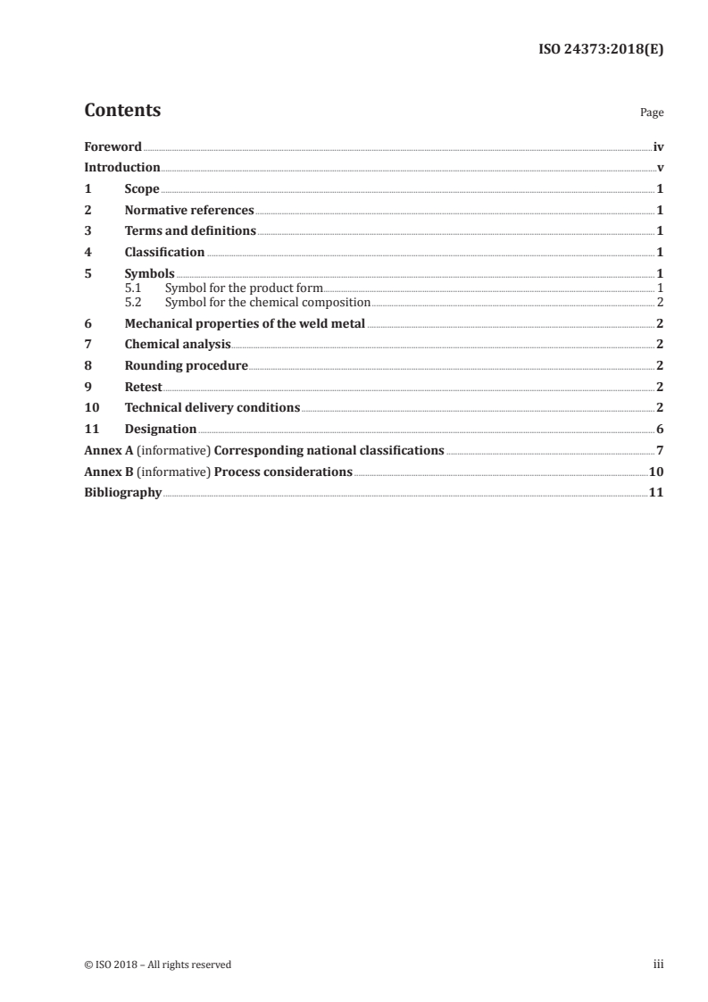 ISO 24373:2018 ISO 24373:2018 - Welding consumables — Solid wires and rods for fusion welding of copper and copper alloys — Classification/13/2018 - Page 3 preview