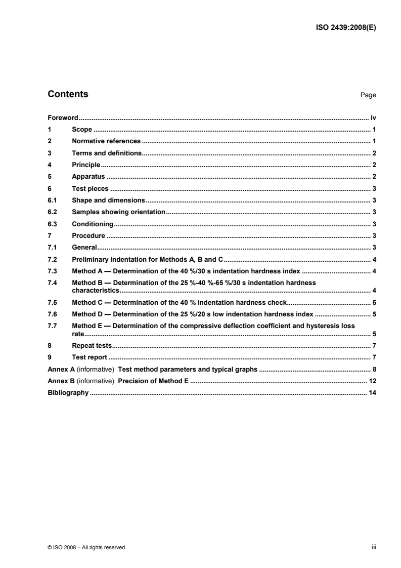 ISO 2439:2008 ISO 2439:2008 - Flexible cellular polymeric materials — Determination of hardness (indentation technique)/3/2008 - Page 3 preview