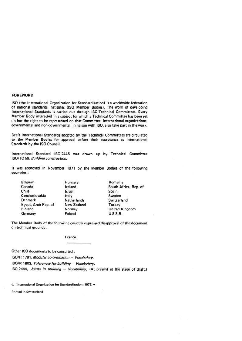 SIST ISO 2445:1996 ISO 2445:1972 - Joints in building — Fundamental principles for design/1/1972 - Page 2 preview