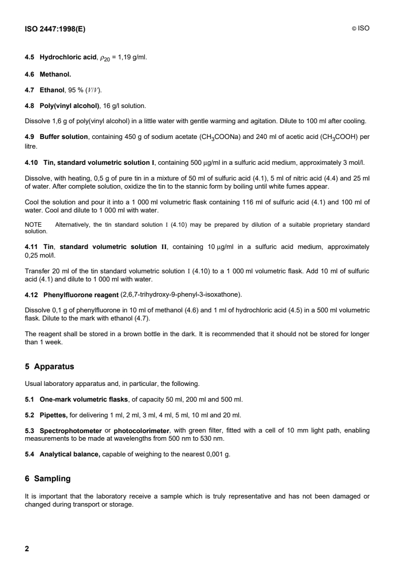 ISO 2447:1998 ISO 2447:1998 - Fruit and vegetable products — Determination of tin content/6/1998 - Page 4 preview