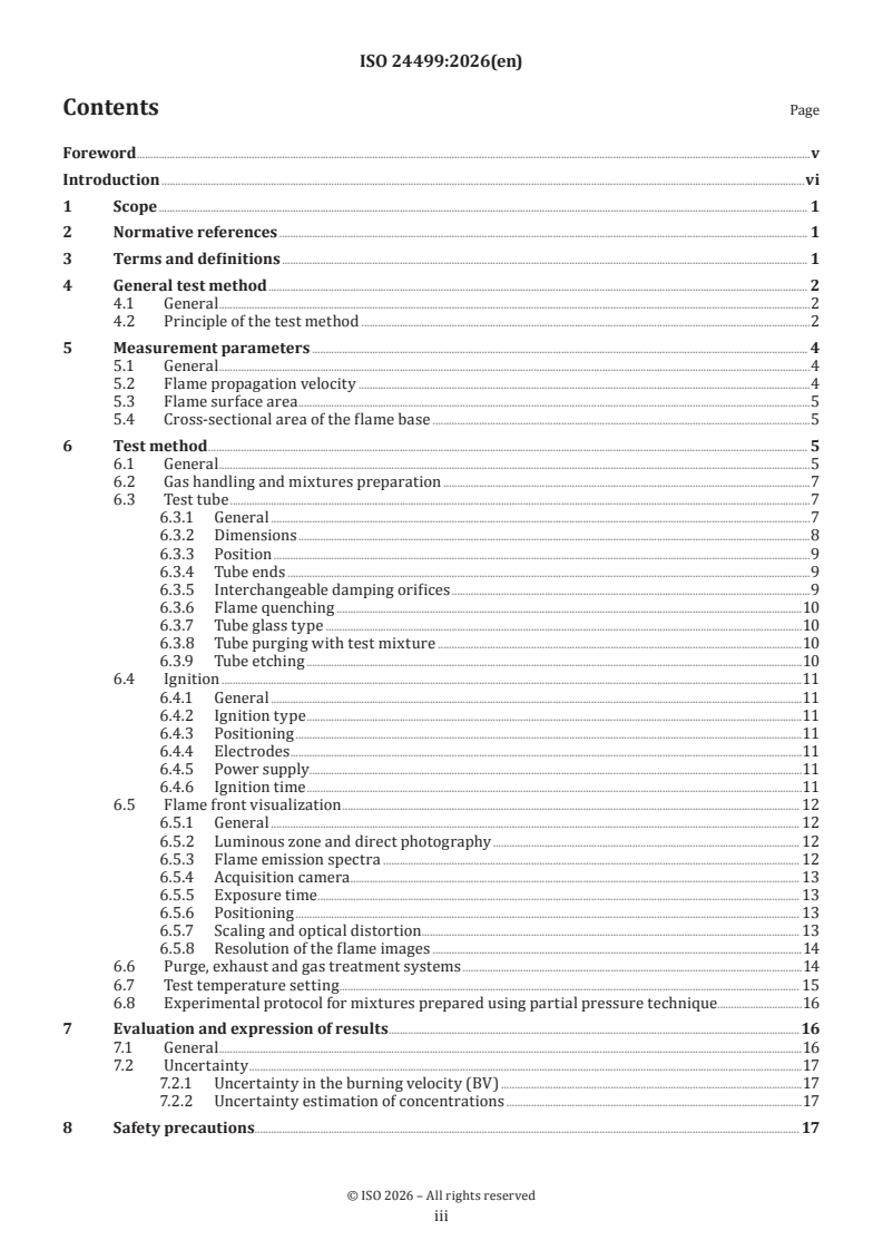 ISO 24499:2026 ISO 24499:2026 - Test method for burning velocity measurement of A2L flammable gases - Page 3 preview
