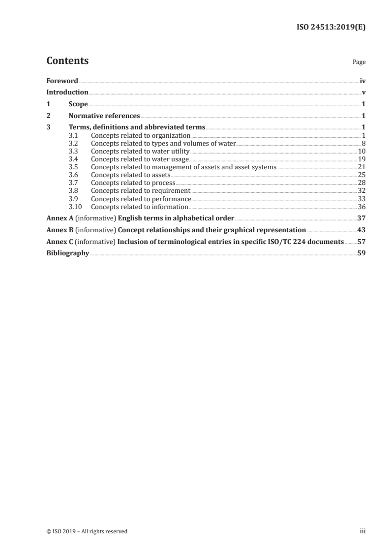 ISO 24513:2019 ISO 24513:2019 - Service activities relating to drinking water supply, wastewater and stormwater systems — Vocabulary/15/2019 - Page 3 preview