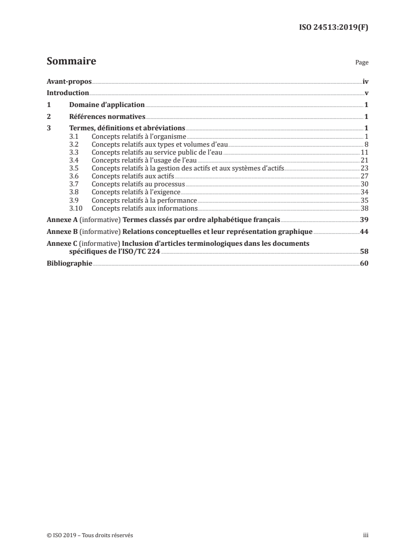 ISO 24513:2019 ISO 24513:2019 - Activités de service relatives aux systèmes d'alimentation en eau potable, aux systèmes d'assainissement et aux systèmes de gestion des eaux pluviales — Vocabulaire/24/2019 - Page 3 preview