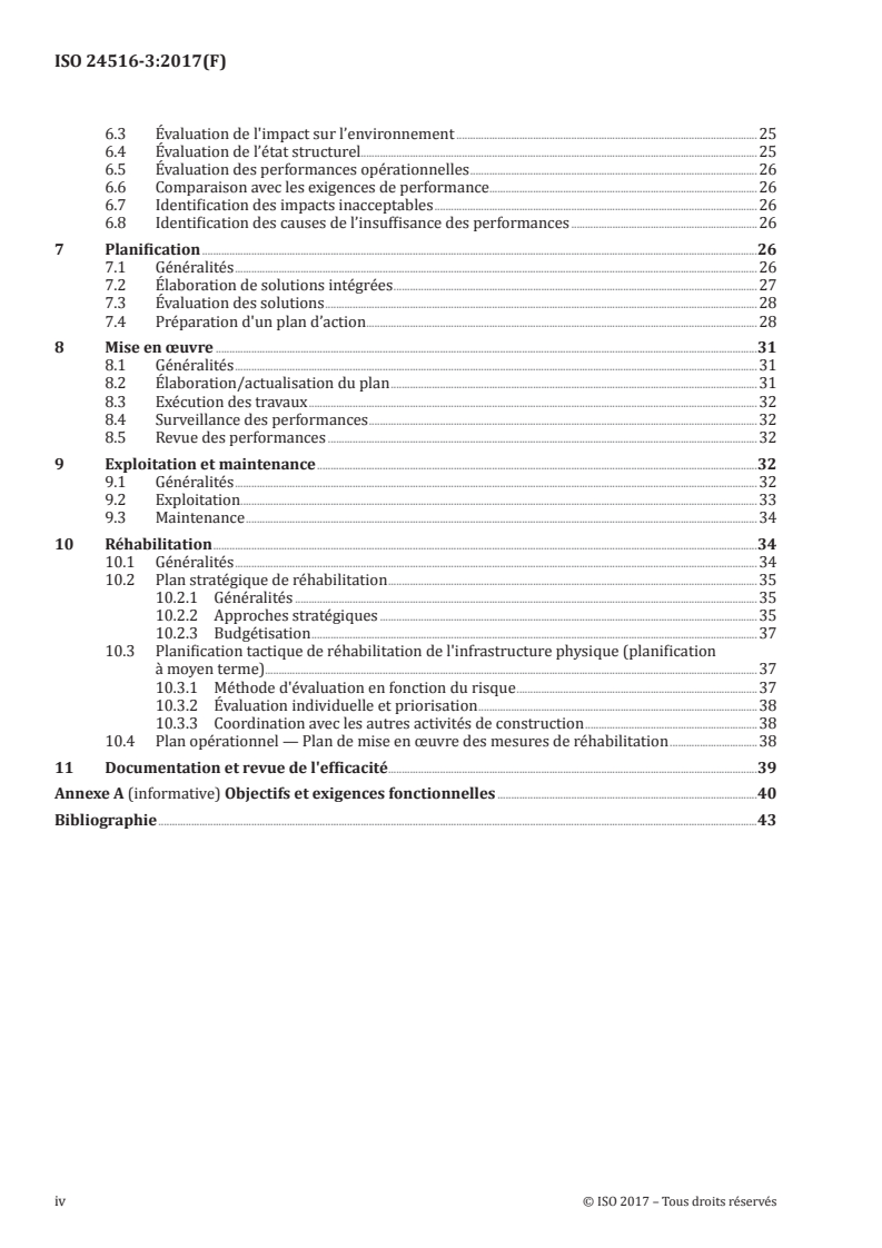 ISO 24516-3:2017 ISO 24516-3:2017 - Lignes directrices pour la gestion d'actifs des systèmes d'eaux usées et d'eau potable — Partie 3: Réseaux d'assainissement/15/2017 - Page 4 preview
