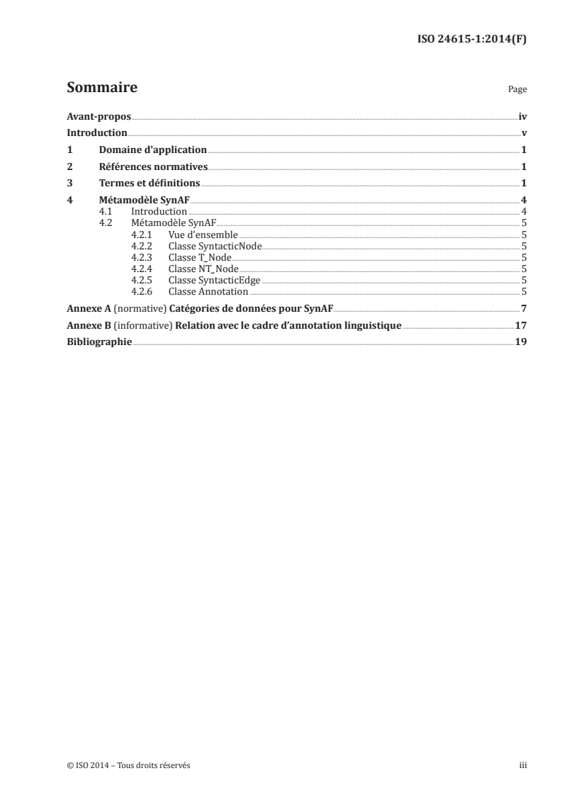 SIST ISO 24615-1:2018 ISO 24615-1:2014 - Gestion de ressources linguistiques — Cadre d'annotation syntaxique (SynAF) — Partie 1: Modèle syntaxique/20/2018 - Page 3 preview