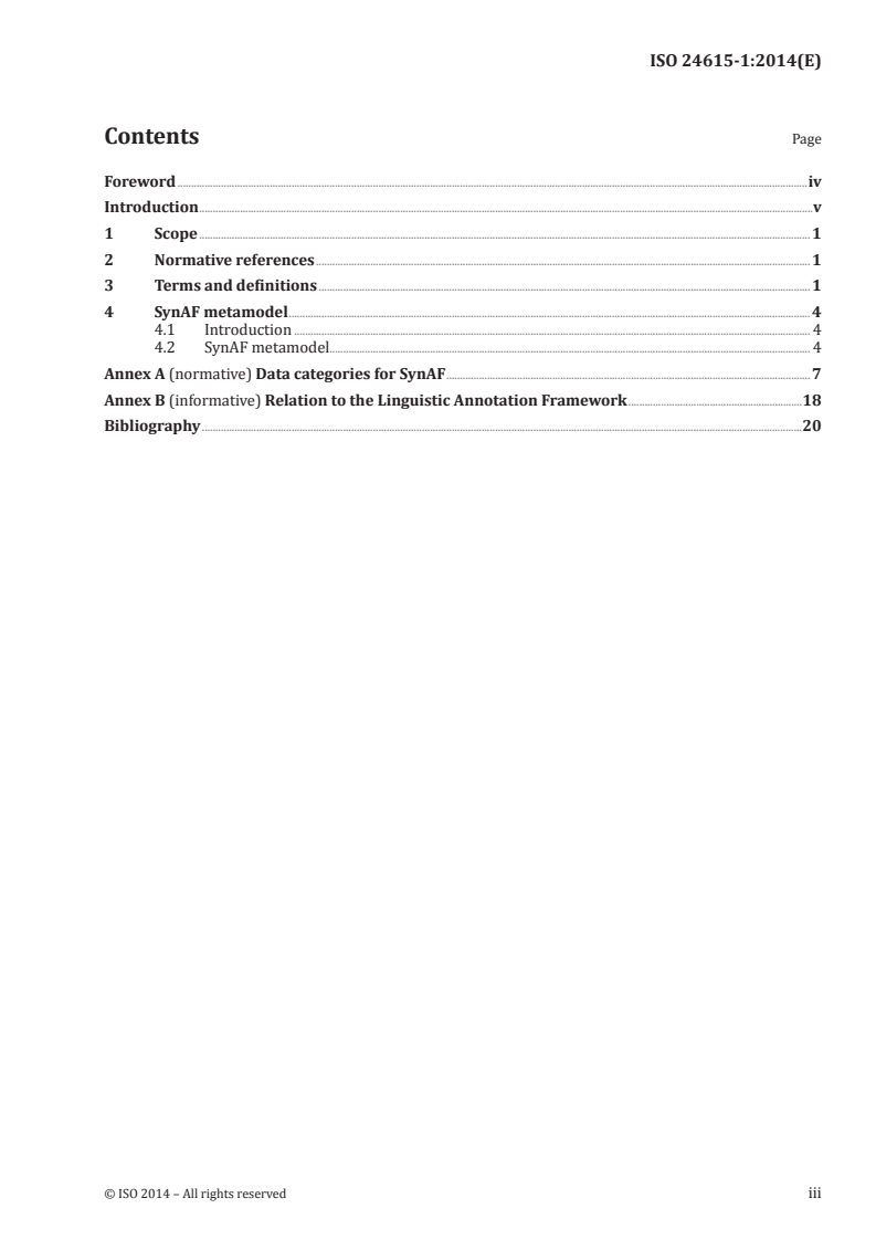 SIST ISO 24615-1:2018 ISO 24615-1:2014 - Language resource management — Syntactic annotation framework (SynAF) — Part 1: Syntactic model/5/2014 - Page 3 preview