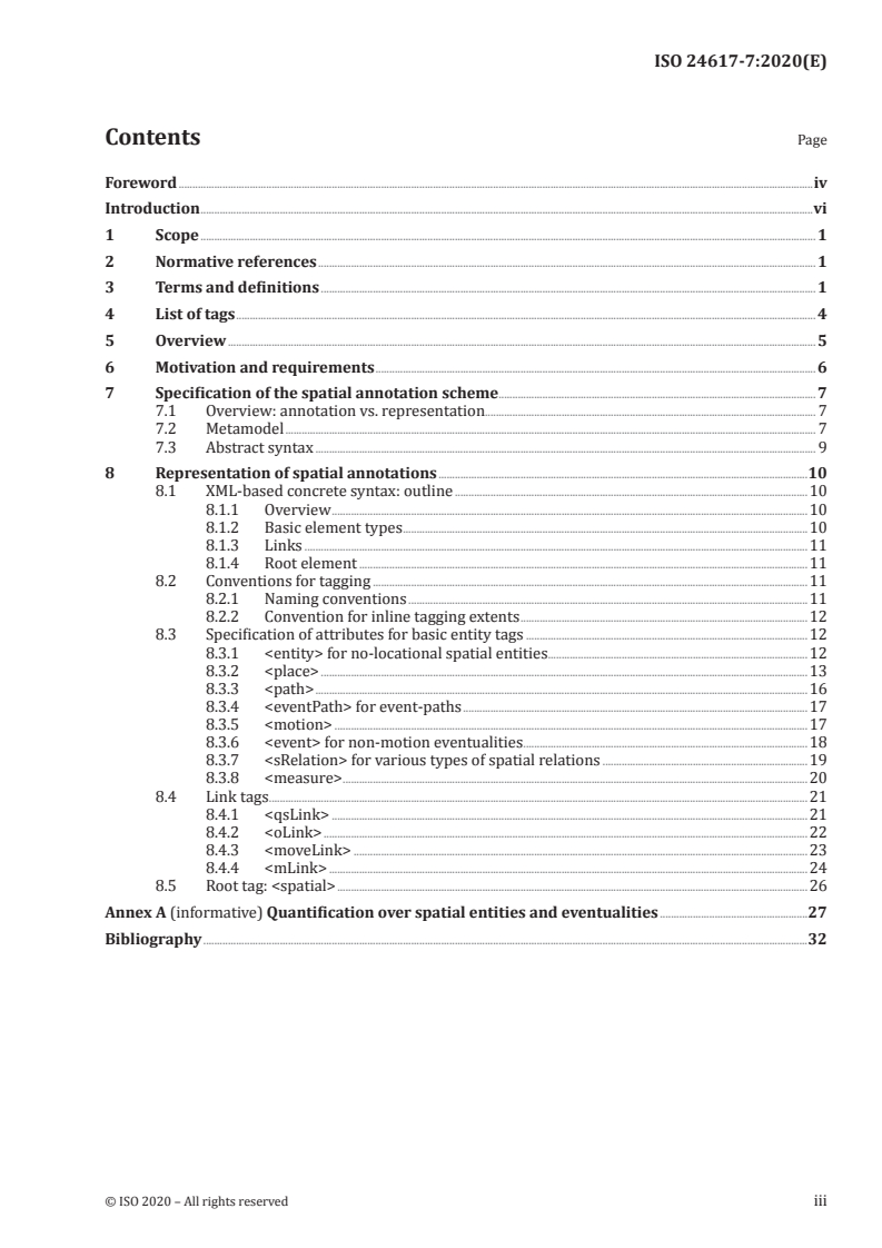 ISO 24617-7:2020 ISO 24617-7:2020 - Language resource management — Semantic annotation framework — Part 7: Spatial information/29/2020 - Page 3 preview