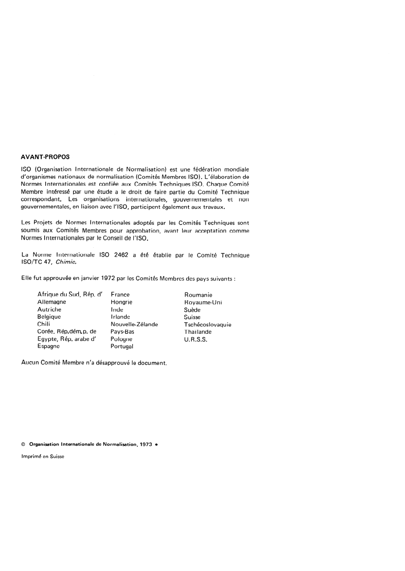 ISO 2462:1973 ISO 2462:1973 - Chlorate de sodium à usage industriel — Détermination de l'humidité — Méthode gravimétrique/1/1973 - Page 2 preview