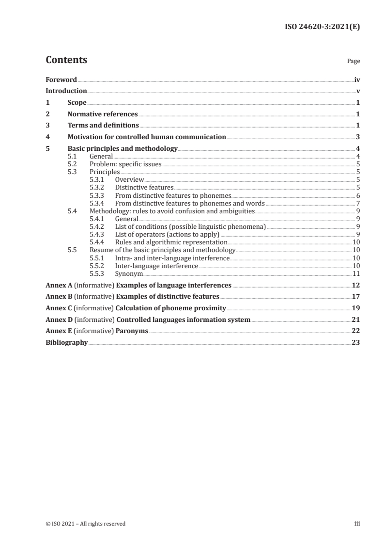 ISO 24620-3:2021 ISO 24620-3:2021 - Language resource management — Controlled human communication (CHC) — Part 3: Basic principles and methodology for controlled oral communication (COralCom)/1/2021 - Page 3 preview