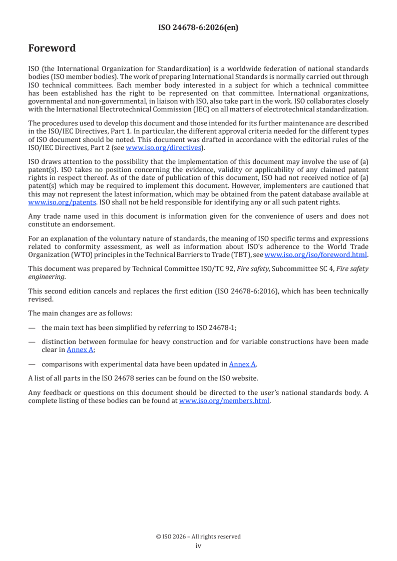 ISO 24678-6:2026 ISO 24678-6:2026 - Fire safety engineering — Requirements governing algebraic formulae — Part 6: Flashover-related phenomena - Page 4 preview