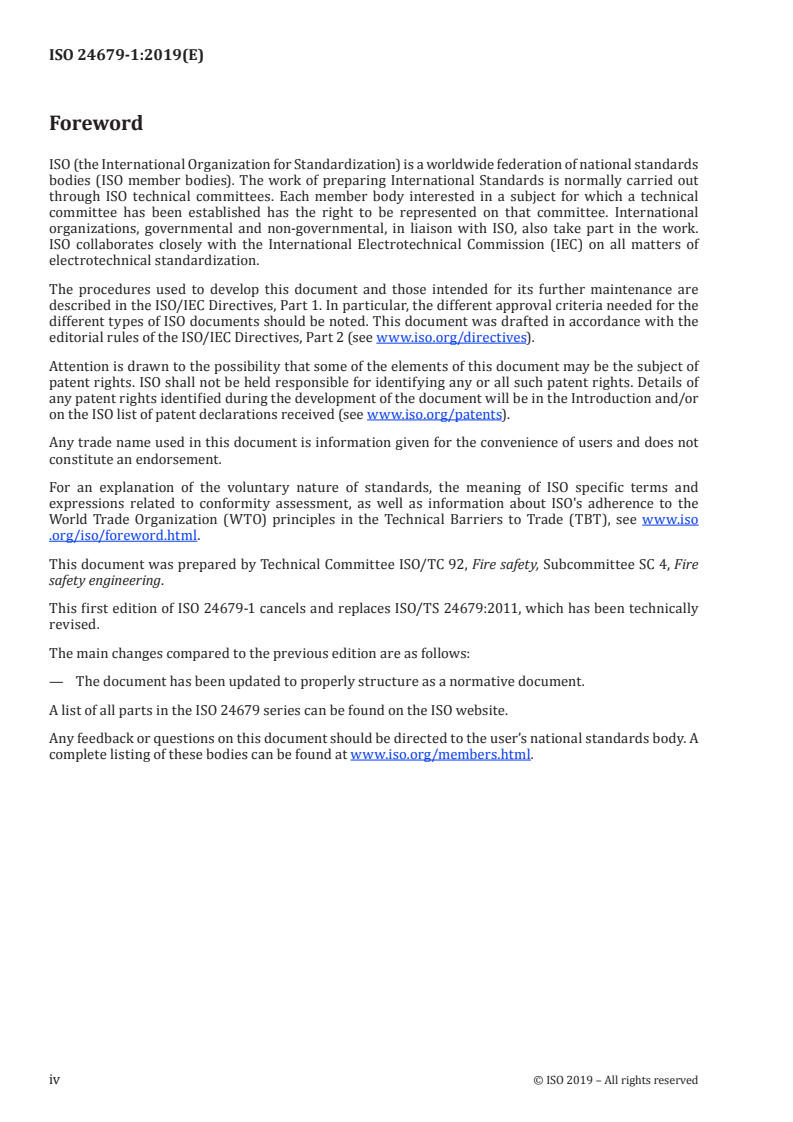 ISO 24679-1:2019 ISO 24679-1:2019 - Fire safety engineering — Performance of structures in fire — Part 1: General/4/2019 - Page 4 preview