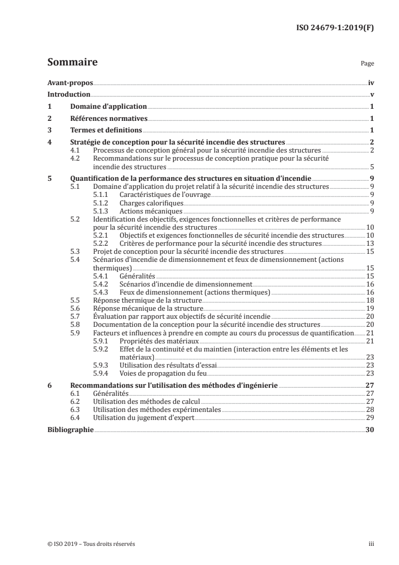 ISO 24679-1:2019 ISO 24679-1:2019 - Ingénierie de la sécurité incendie — Performances des structures en situation d’incendie — Partie 1: Généralités/4/2019 - Page 3 preview