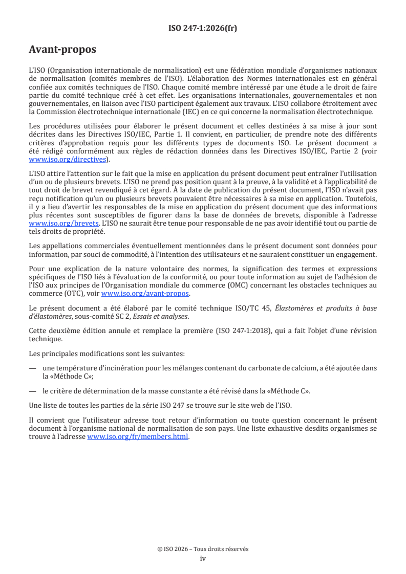 ISO 247-1:2026 ISO 247-1:2026 - Caoutchouc — Détermination du taux de cendres — Partie 1: Technique de combustion sèche - Page 4 preview