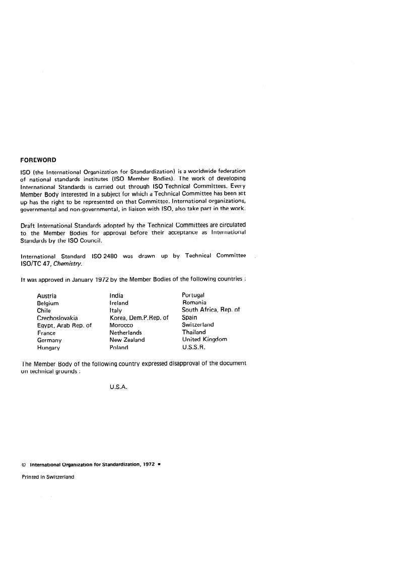 ISO 2480:1972 ISO 2480:1972 - Sodium chloride for industrial use — Determination of sulphate content — Barium sulphate gravimetric method/1/1972 - Page 2 preview