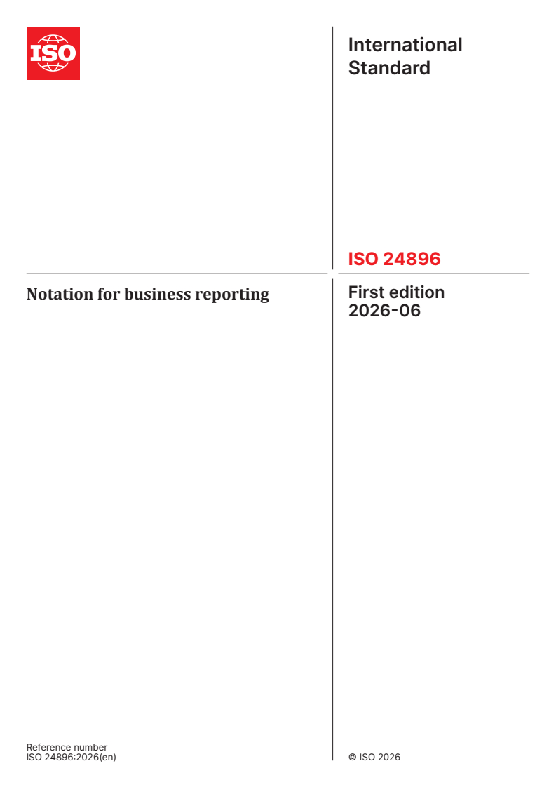 ISO 24896:2026 ISO 24896:2026 - Notation for business reporting - Page 1 preview